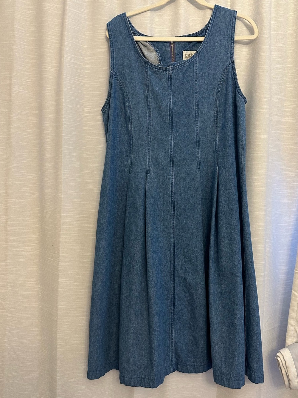Denim A-Line Sleeveless Dress - Blue